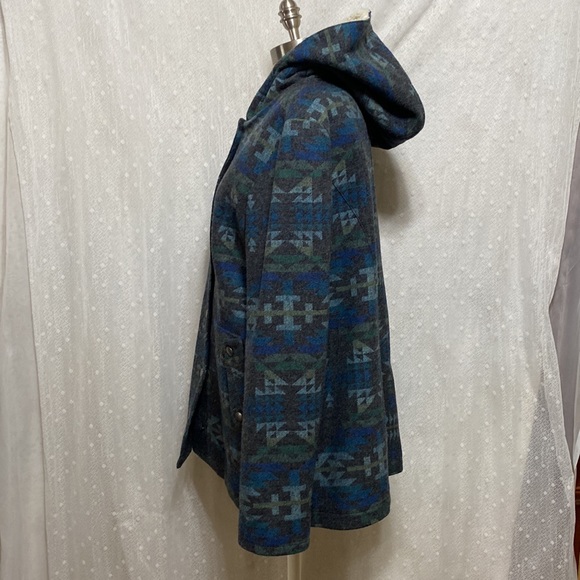 Pendleton Virgin Wool Snap Front Jacket In Blue/Green - Picture 10 of 15